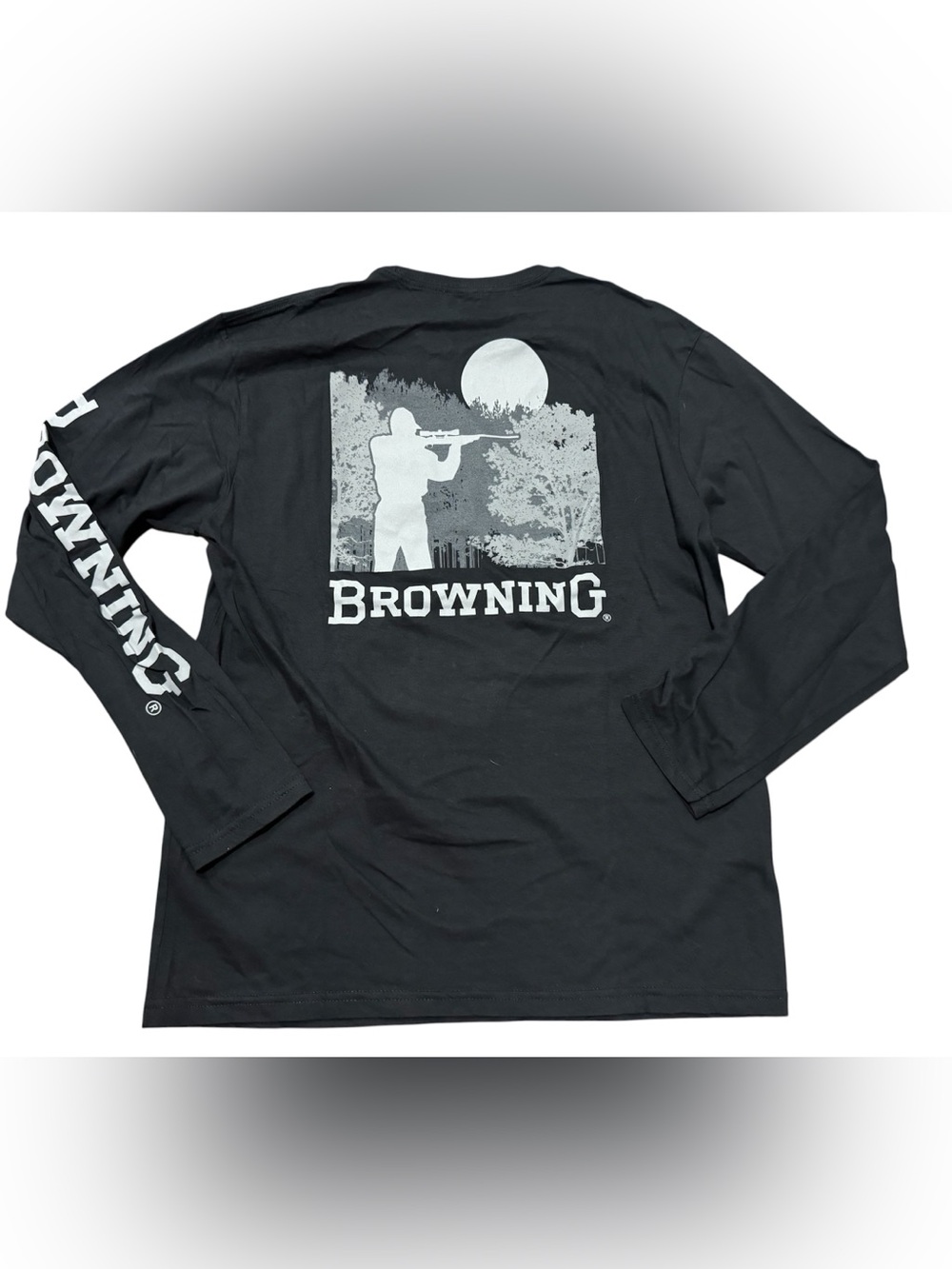 Browning Men's Long Sleeve T-Shirt Hunting Graphic Print Size Large Black NEW
